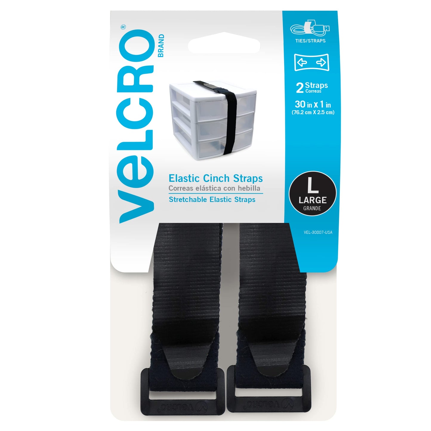 The Stretch Strap - Twin Pack Elastic Straps by VELCRO® Brand