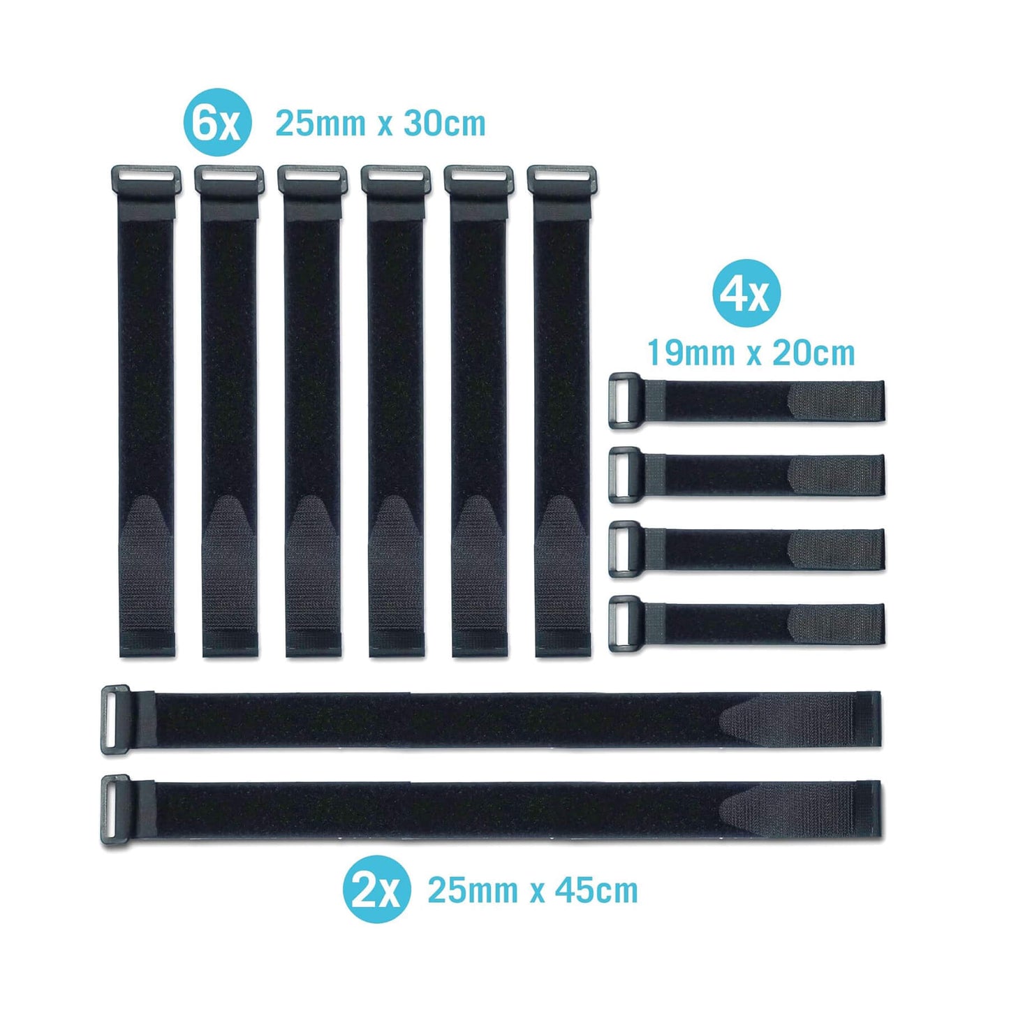 Dad’s Shed Pack – 12pc Hook and Loop Cinch Straps with Buckle