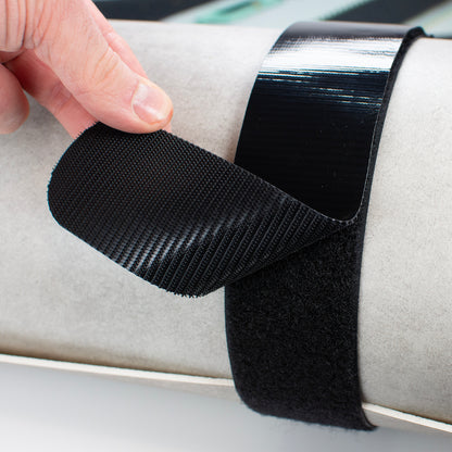 Heavy Duty Hook and Loop Cinch Strap with Stitched Ends and Steel Buckle - 50mm Wide