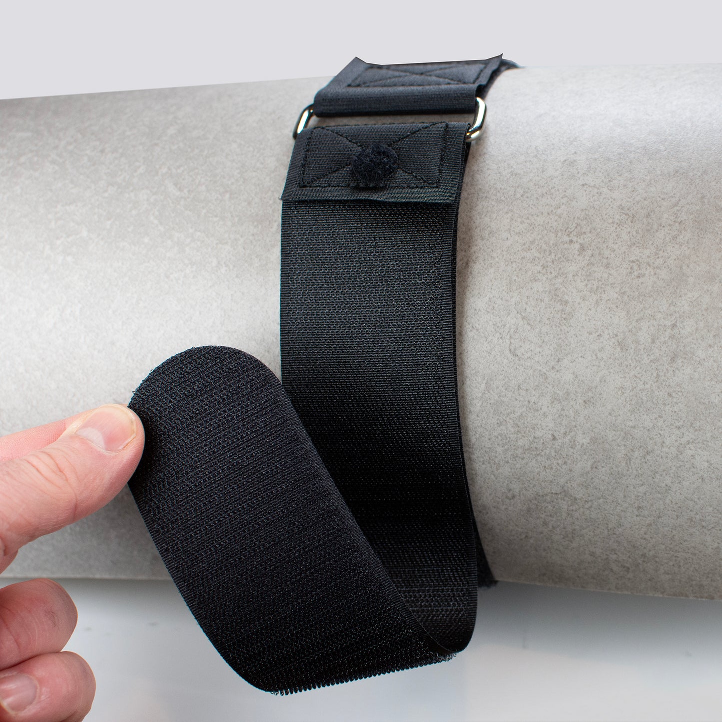 Standard Hook and Loop Cinch Strap with Stitched Ends and Steel Buckle - 50mm Wide